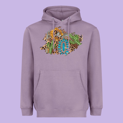 Horseshoe Leopard Gemstone Cactus Patch Heavyweight Hoodie Designed By Adodesignshop
