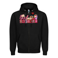 Black valentines day teacher Zipper Hoodie - AdoDesignShop