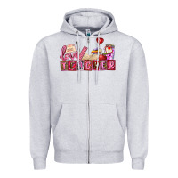 Heather Grey valentines day teacher Zipper Hoodie - AdoDesignShop