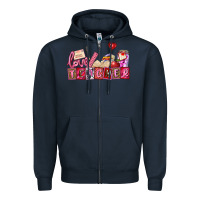 Navy valentines day teacher Zipper Hoodie - AdoDesignShop