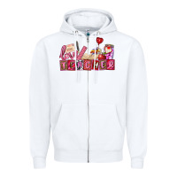 White valentines day teacher Zipper Hoodie - AdoDesignShop