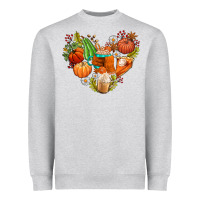 Heather Grey pumpkin and latte with fall Heavyweight Sweatshirt - AdoDesignShop