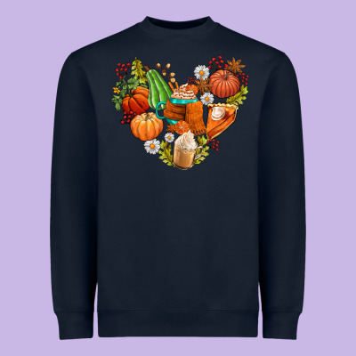 Pumpkin And Latte With Fall Heavyweight Sweatshirt Designed By Adodesignshop