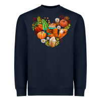Navy pumpkin and latte with fall Heavyweight Sweatshirt - AdoDesignShop