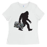 White bigfoot beatbox boom box retro   bigfoot boom box Ladies Tee - DesigneFamous