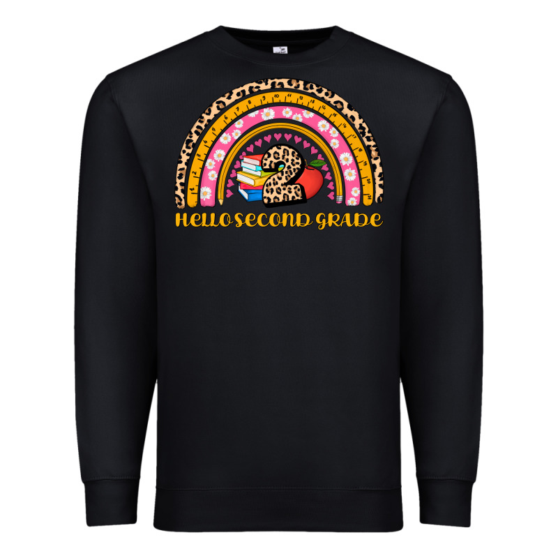 Back To School Rainbow Hello Second Grade Premium Sweatshirt by AdoDesignShop | Teevron