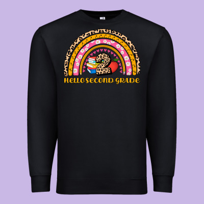 Back To School Rainbow Hello Second Grade Premium Sweatshirt Designed By Adodesignshop