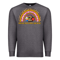 Charcoal Heather back to school rainbow hello second grade Premium Sweatshirt - AdoDesignShop