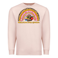 Pale Pink back to school rainbow hello second grade Premium Sweatshirt - AdoDesignShop