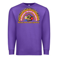 Purple back to school rainbow hello second grade Premium Sweatshirt - AdoDesignShop