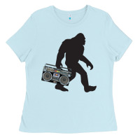 Baby Blue bigfoot beatbox boom box retro   bigfoot boom box Ladies Tee - DesigneFamous