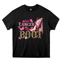 Black Give Cancer the boot Cancer Awareness Heavy Core Tee - HowdyJamesFarm
