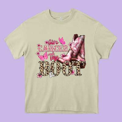 Give Cancer The Boot Cancer Awareness Heavy Core Tee Designed By Howdyjamesfarm