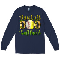 Navy Baseball Dad Softball Long Sleeve Tee - BundleAndBundleShop