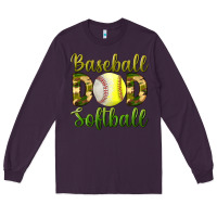 Plum Baseball Dad Softball Long Sleeve Tee - BundleAndBundleShop