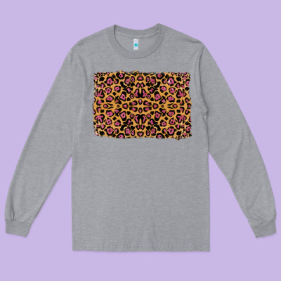Leopard Glitter Background Long Sleeve Tee Designed By Ranaportraitstore