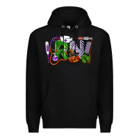 Black Halloween RN Registered Nurse Premium Hoodie - LillyAllenDesigns