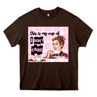 Chocolate Brown retro housewife Heavy Core Tee - TumblerDesignByShophia