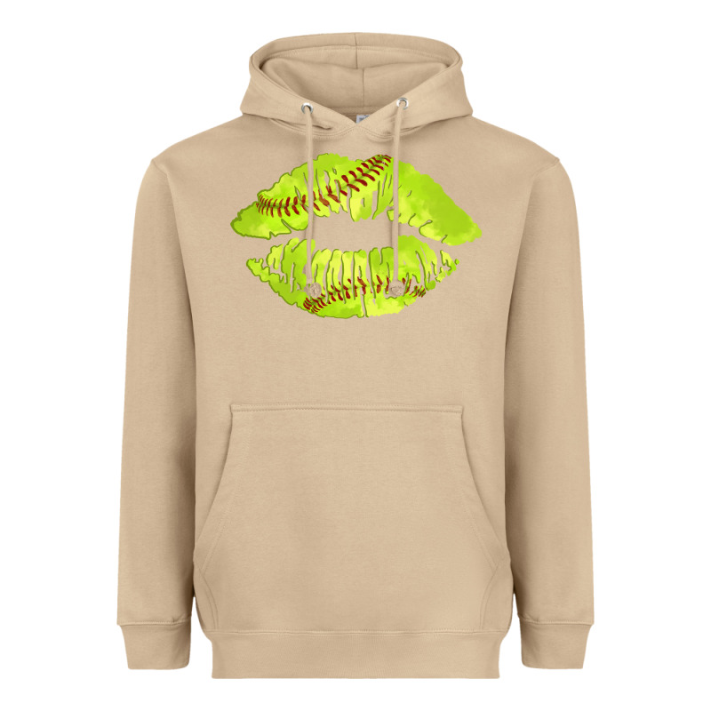 Softball Lips Heavyweight Hoodie by AdoDesignShop | Teevron