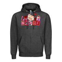 Charcoal Heather valentines day nurse Zipper Hoodie - AdoDesignShop
