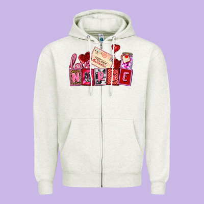 Valentines Day Nurse Zipper Hoodie Designed By Adodesignshop