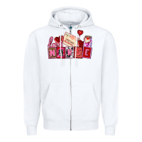 White valentines day nurse Zipper Hoodie - AdoDesignShop