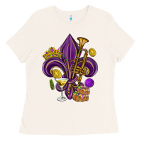 Bone Fleur de lis Mardi Gras Ladies Tee - HowdyJamesFarm