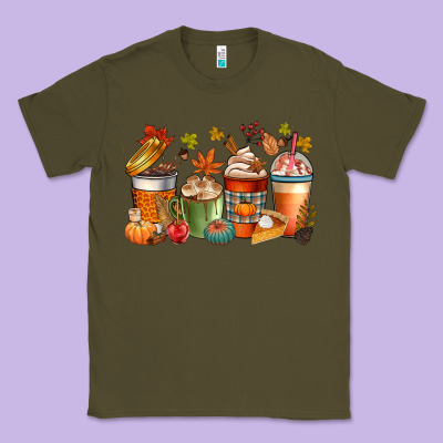 Fall Coffee Cups Classic Tee Designed By Cowgirlartshop