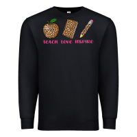 Black teach love inspire leopard Premium Sweatshirt - AdoDesignShop