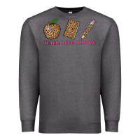 Charcoal Heather teach love inspire leopard Premium Sweatshirt - AdoDesignShop