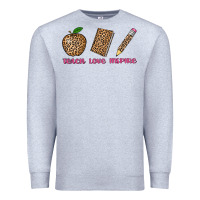 Heather Grey teach love inspire leopard Premium Sweatshirt - AdoDesignShop
