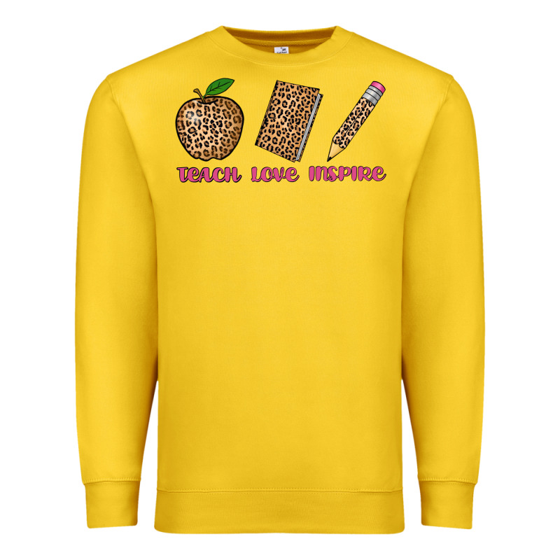 Teach Love Inspire Leopard Premium Sweatshirt by AdoDesignShop | Teevron
