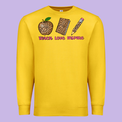 Teach Love Inspire Leopard Premium Sweatshirt Designed By Adodesignshop