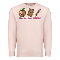Pale Pink teach love inspire leopard Premium Sweatshirt - AdoDesignShop