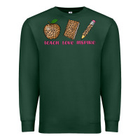 Sports Green teach love inspire leopard Premium Sweatshirt - AdoDesignShop
