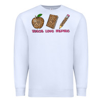 White teach love inspire leopard Premium Sweatshirt - AdoDesignShop