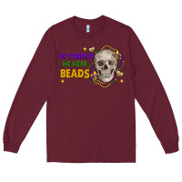 Burgundy on tuesdays we wear beads skull Long Sleeve Tee - FaDigitalArtStudio