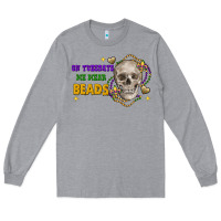 Heather Grey on tuesdays we wear beads skull Long Sleeve Tee - FaDigitalArtStudio