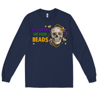Navy on tuesdays we wear beads skull Long Sleeve Tee - FaDigitalArtStudio