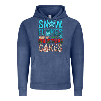 Vintage Denim Snow Flakes aAd Christmas Cakes Vintage Hoodie - BundleAndBundleShop