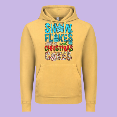 Snow Flakes Aad Christmas Cakes Vintage Hoodie Designed By Bundleandbundleshop