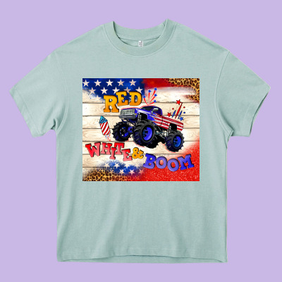 Red White & Boom Heavy Core Tee Designed By Tumblerdesignbyshophia