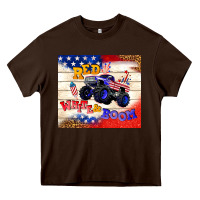 Chocolate Brown red white & boom Heavy Core Tee - TumblerDesignByShophia