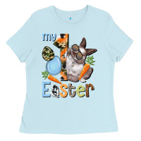 Baby Blue My first Easter Boy Easter Day Ladies Tee - HowdyJamesFarm