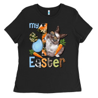 Black My first Easter Boy Easter Day Ladies Tee - HowdyJamesFarm