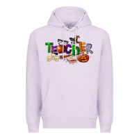 Lilac halloween teacher Premium Hoodie - LillyAllenDesigns
