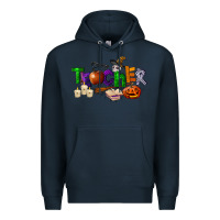 Navy halloween teacher Premium Hoodie - LillyAllenDesigns
