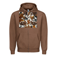 Chestnut cowhide Zipper Hoodie - AdoDesignShop