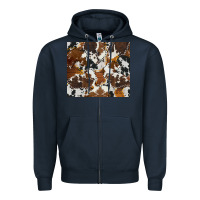 Navy cowhide Zipper Hoodie - AdoDesignShop