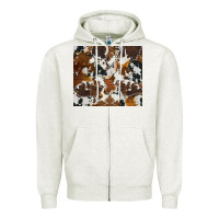 Oatmeal Heather cowhide Zipper Hoodie - AdoDesignShop